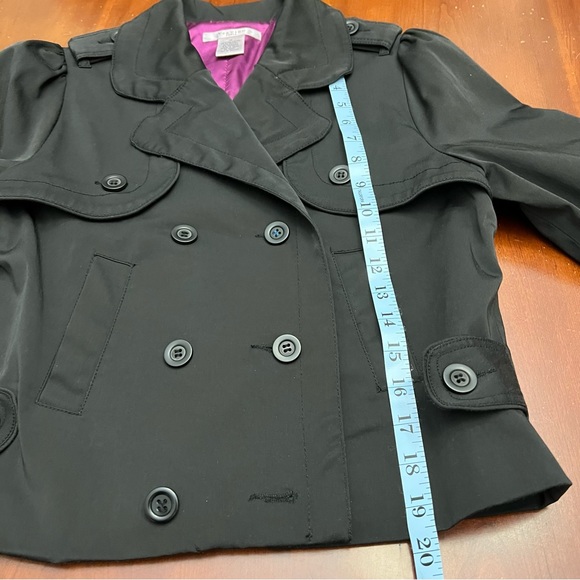 Vertigo Paris crop 3/4 sleeve trench short jacket coat shacket blazer black M - Picture 11 of 13